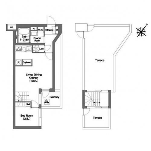 コンフォリア・リヴ渋谷本町(1LDK[Oタイプ]：47.26㎡)の間取り画像