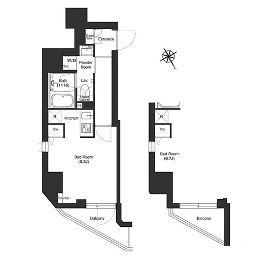 コンフォリア門前仲町サウス：間取図
